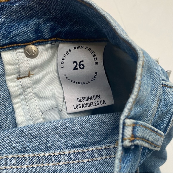 Lovers + Friends Devon High Waist Denim Cutoff Shorts in Islandia NWT - Picture 7 of 9